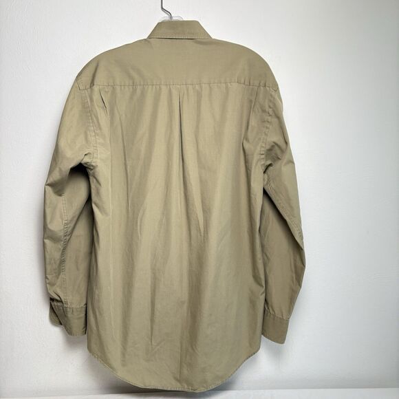 Yves Saint Laurent Button Up Shirt YSL Vintage Men's 15 32-33 Tan Long Sleeve - Picture 2 of 11